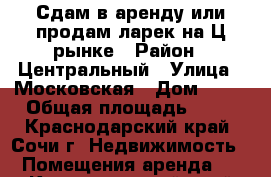 Сдам в аренду или продам ларек на Ц.рынке › Район ­ Центральный › Улица ­ Московская › Дом ­ 22 › Общая площадь ­ 13 - Краснодарский край, Сочи г. Недвижимость » Помещения аренда   . Краснодарский край,Сочи г.